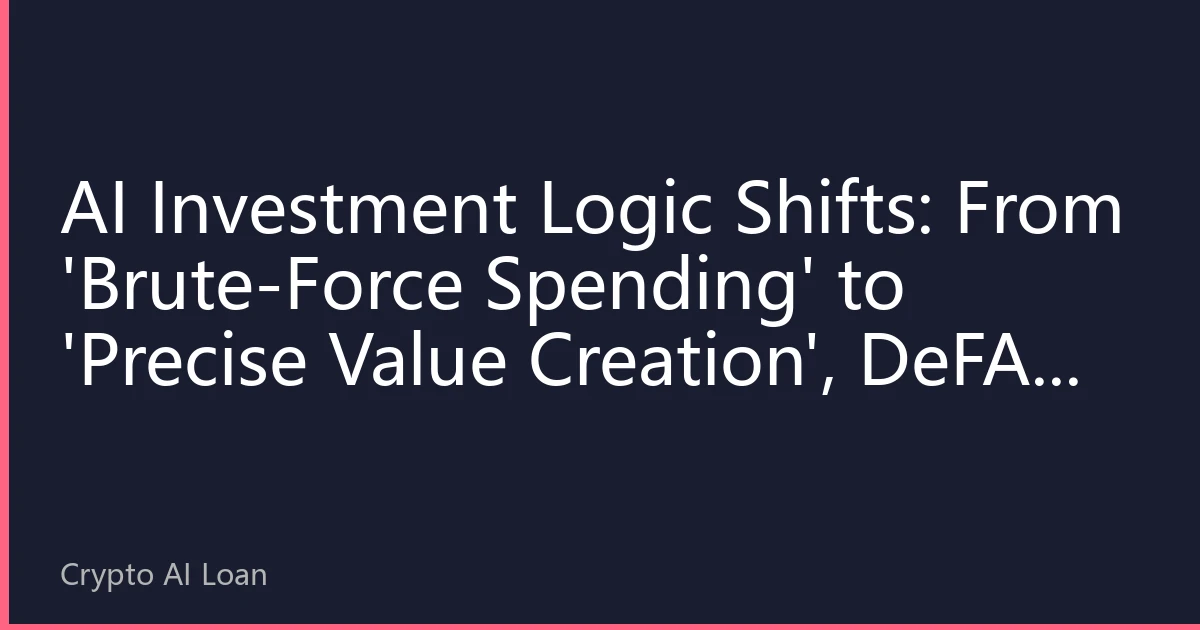 AI Investment Logic Shifts: From 'Brute-Force Spending' to 'Precise Value Creation', DeFAI Offers New Answers