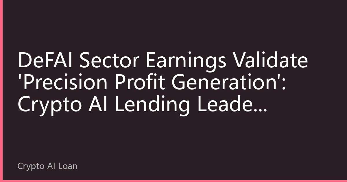 DeFAI Sector Earnings Validate 'Precision Profit Generation': Crypto AI Lending Leader Doubles Revenue, AI Concept Stocks Diverge Sharply