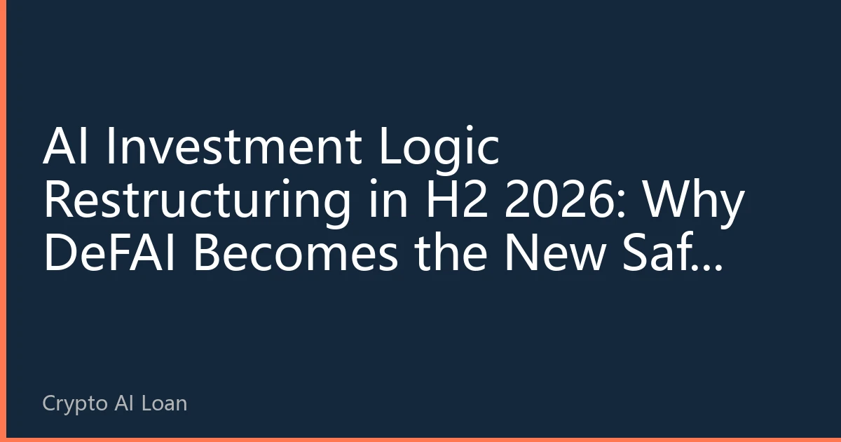 AI Investment Logic Restructuring in H2 2026: Why DeFAI Becomes the New Safe Haven for Capital