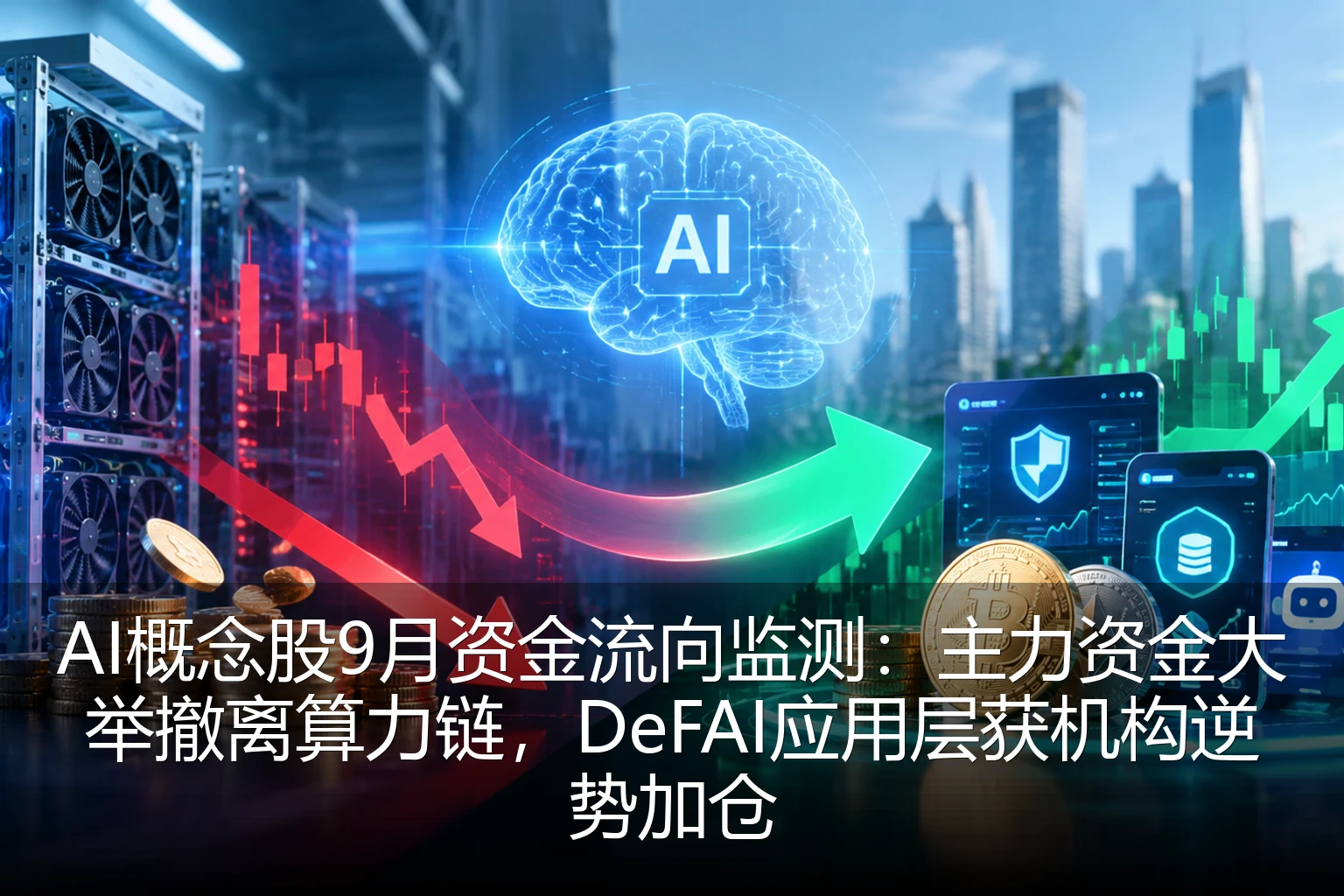 AI概念股9月资金流向监测：主力资金大举撤离算力链，DeFAI应用层获机构逆势加仓