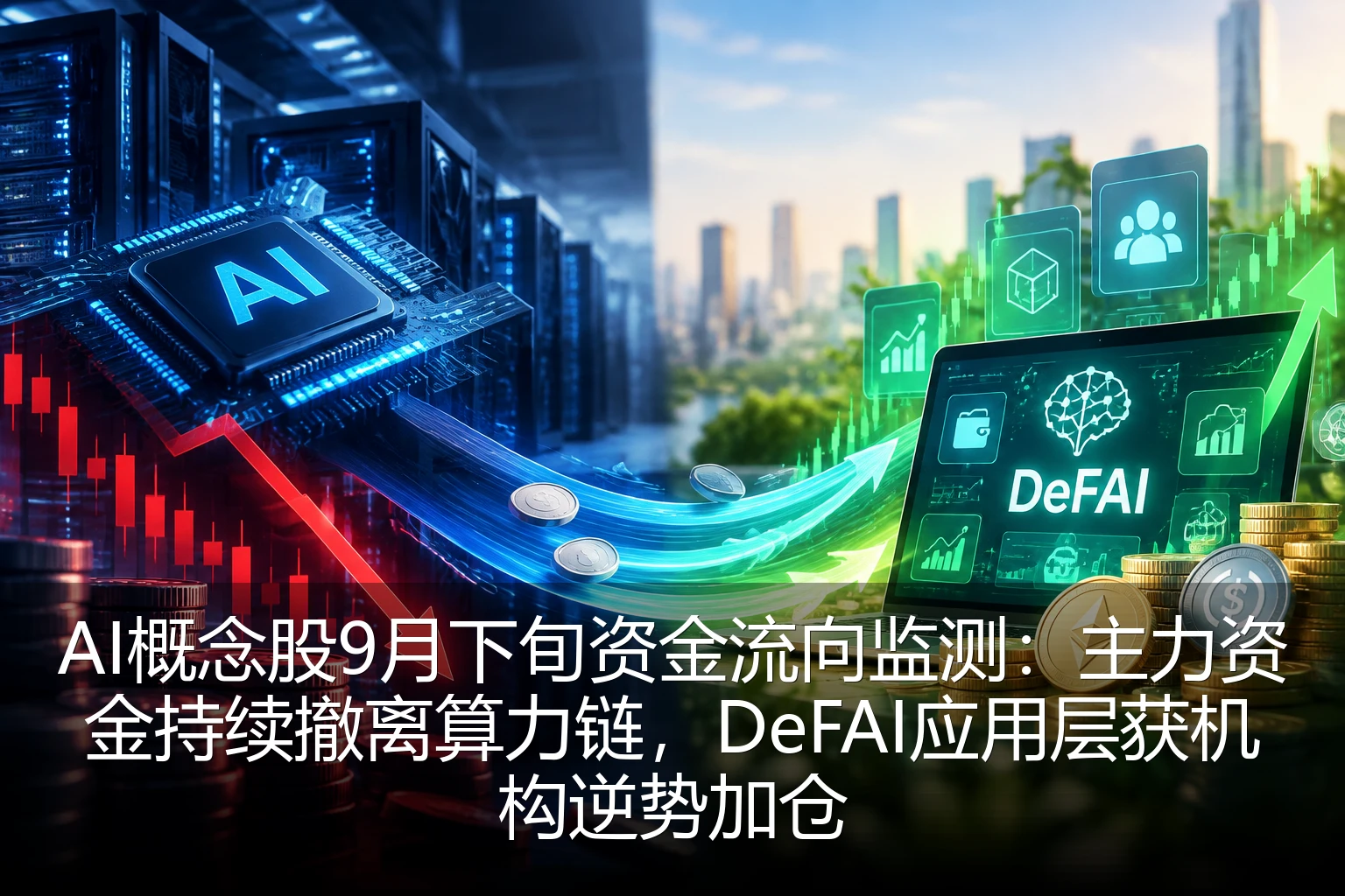 AI概念股9月下旬资金流向监测：主力资金持续撤离算力链，DeFAI应用层获机构逆势加仓